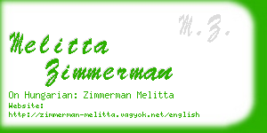 melitta zimmerman business card